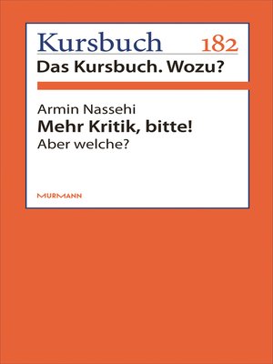 cover image of Mehr Kritik, bitte!
